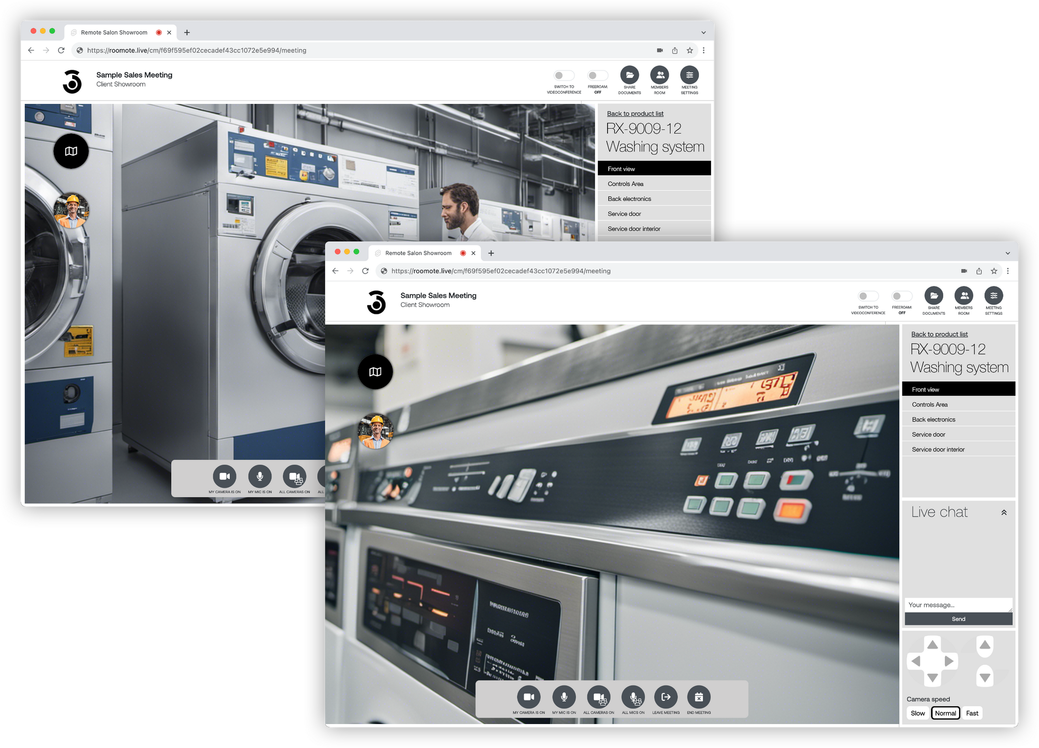 Roomote platform showcasing heavy equipment