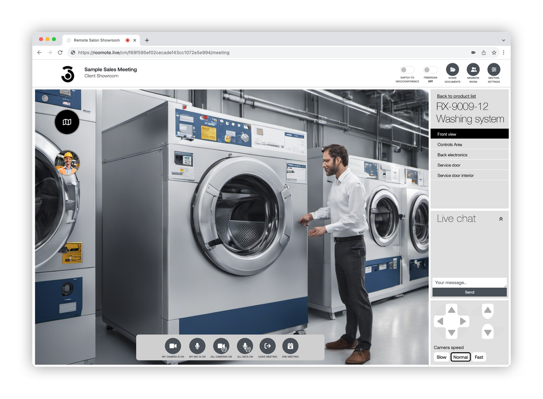 Roomote platform showcasing heavy equipment