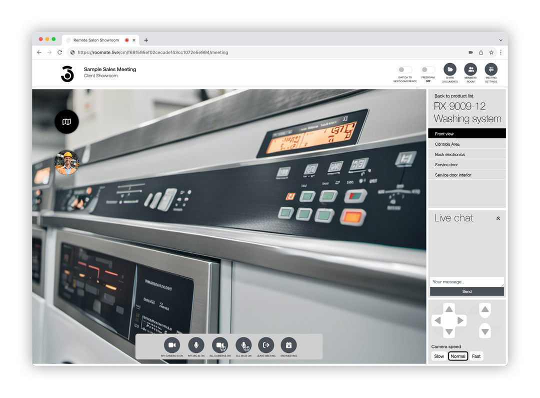 Roomote platform showcasing heavy equipment details